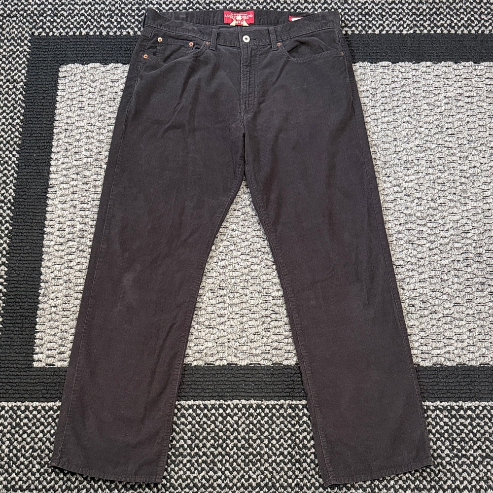Lucky Brand Corduroy Pants Men’s 36 Black 361 Vintage Straight Classic Casual